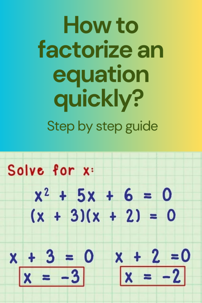 How to factorize an equation quickly course cool math art