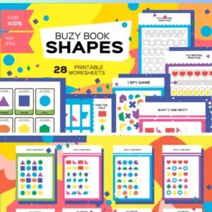 Kindergarten Math Book MATH GAMES & Activity BOOK BUSY BOOK Shape Worksheets for KIDS Bundle